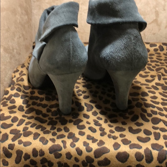 Gray suede Enzo booties with 3.5”heel worn Once 10 - Picture 4 of 7